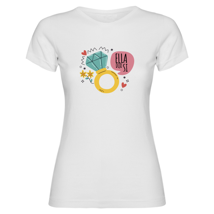 CAMISETAS DE CHICA NR ELLA DIJO SI ANILLO
