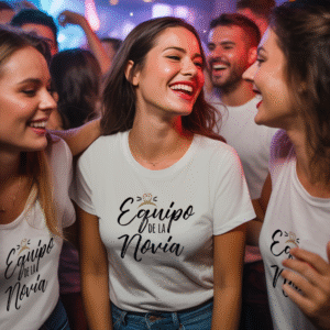 CAMISETA DESPEDIDA DE SOLTERA - EQUIPO DE LA NOVIA CON ANILLO