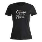 NEGRA CAMISETAS DE CHICA NR EQUIPO DE LA NOVIA ORO