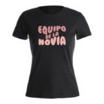 NEGRA CAMISETAS DE CHICA NR EQUIPO DE LA NOVIA ROSADO